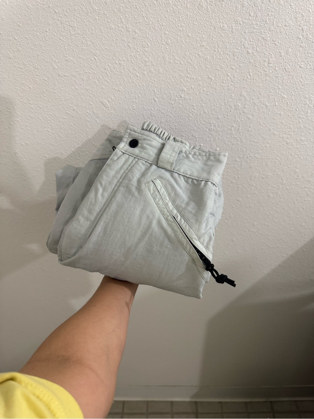 Light green / gray snow pants